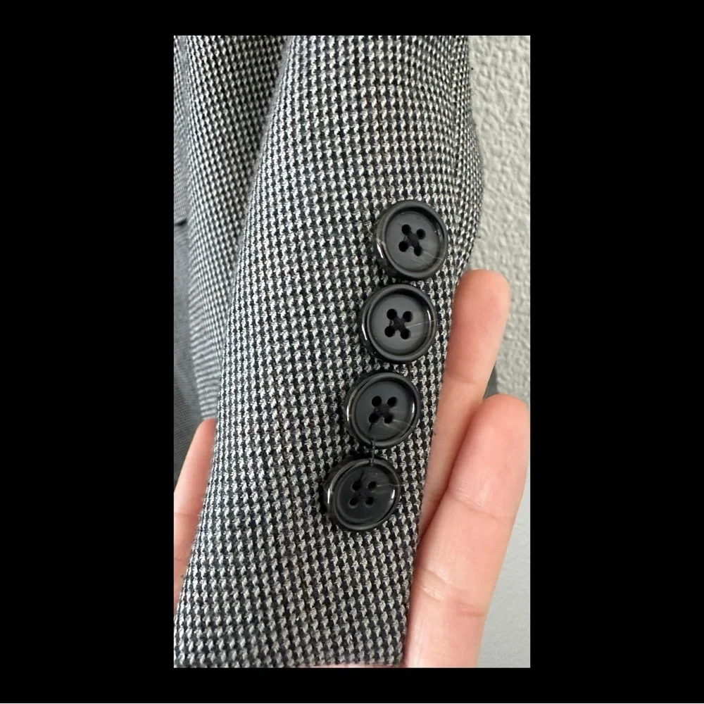 Men's Lauren Ralph Lauren Gray Houndstooth Blazer Jacket 46 R‎